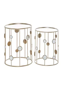 Flash Sale 🧨 Contemporary Metal Accent Table - Set of 2 by Monroe Lane 👏