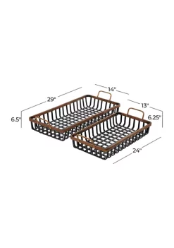 Deals 🛒 Bohemian Wood Tray - Set of 2 by Monroe Lane 🎉 -Monroe Lane Sales Belk 25803