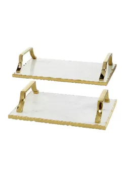 Outlet π Glam Ceramic Tray - Set of 2 by Monroe Lane π