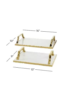 Outlet 😉 Glam Ceramic Tray - Set of 2 by Monroe Lane 👏 -Monroe Lane Sales Belk 25927