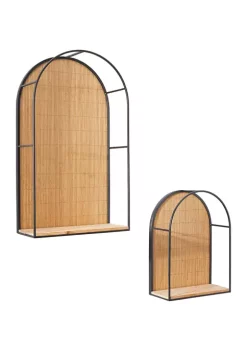 Cheapest 👏 Modern Bamboo Wall Shelf - Set of 2 by Monroe Lane ❤️ -Monroe Lane Sales Belk 25952