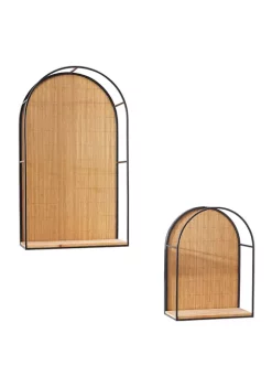 Cheapest 👏 Modern Bamboo Wall Shelf - Set of 2 by Monroe Lane ❤️ -Monroe Lane Sales Belk 25953