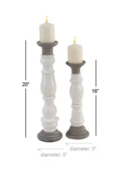 New 🧨 Stoneware Country Candle Holder Set of 2 by Monroe Lane ⭐ -Monroe Lane Sales Belk 25990