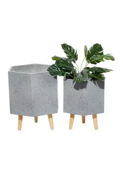Coupon 🎁 Contemporary Magnesium Oxide Planter - Set of 2 by Monroe Lane ✨ -Monroe Lane Sales Belk 2609