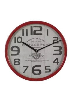 Cheap ⭐ Farmhouse Metal Wall Clock by Monroe Lane ✔️ -Monroe Lane Sales Belk 2617