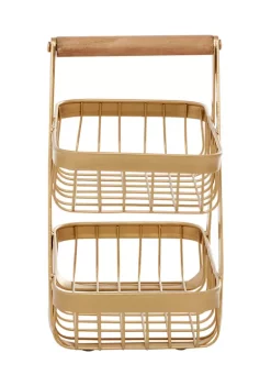 Best Sale 😀 Yellow Metal Modern Storage Basket by Monroe Lane 🤩 -Monroe Lane Sales Belk 26186