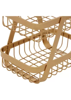Best Sale 😀 Yellow Metal Modern Storage Basket by Monroe Lane 🤩 -Monroe Lane Sales Belk 26187