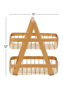 Best Sale 😀 Yellow Metal Modern Storage Basket by Monroe Lane 🤩 -Monroe Lane Sales Belk 26188