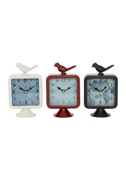 Outlet 🧨 Vintage Metal Clock - Set of 3 by Monroe Lane 🌟