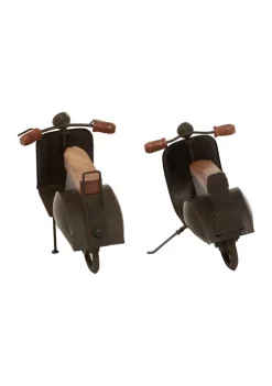 Coupon ⌛ Set of 2 Metal Contemporary Scooter Sculpture by Monroe Lane ⭐ -Monroe Lane Sales Belk 26228