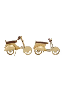 Coupon ⌛ Set of 2 Metal Contemporary Scooter Sculpture by Monroe Lane ⭐ -Monroe Lane Sales Belk 26230