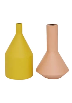 Hot Sale ⭐ Rustic Metal Vase - Set of 2 by Monroe Lane 😉