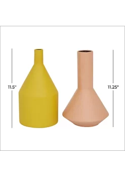 Hot Sale ⭐ Rustic Metal Vase - Set of 2 by Monroe Lane 😉 -Monroe Lane Sales Belk 26250