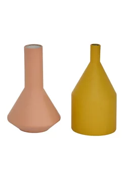 Hot Sale ⭐ Rustic Metal Vase - Set of 2 by Monroe Lane 😉 -Monroe Lane Sales Belk 26251