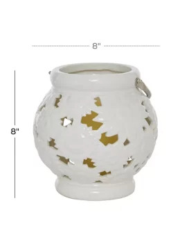 Deals 😉 Contemporary Ceramic Lantern by Monroe Lane 🎁 -Monroe Lane Sales Belk 26294