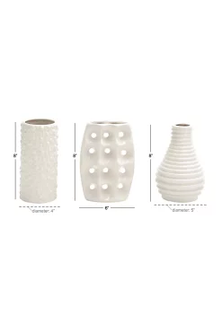 Wholesale 👏 Modern Ceramic Vase - Set of 3 by Monroe Lane 🥰 -Monroe Lane Sales Belk 2634