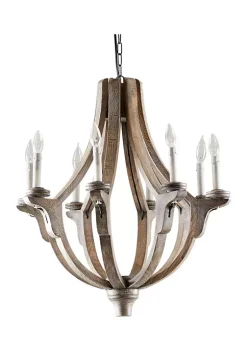 Best Sale ⌛ Rustic Wood Chandelier by Monroe Lane 🎁 -Monroe Lane Sales Belk 26365
