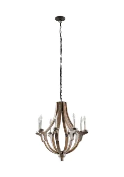 Best Sale ⌛ Rustic Wood Chandelier by Monroe Lane 🎁 -Monroe Lane Sales Belk 26367