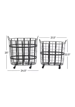 Flash Sale 🎉 Industrial Metal Storage Basket - Set of 2 by Monroe Lane 🛒 -Monroe Lane Sales Belk 26439