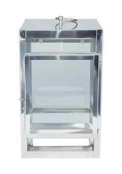 Budget ✨ Contemporary Stainless Steel Lantern by Monroe Lane 😉 -Monroe Lane Sales Belk 26554