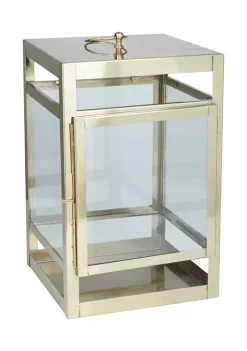 Budget ✨ Contemporary Stainless Steel Lantern by Monroe Lane 😉 -Monroe Lane Sales Belk 26555