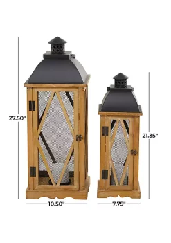 Deals 🔥 Traditional Wood Candle Lantern - Set of 2 by Monroe Lane ❤️ -Monroe Lane Sales Belk 26616