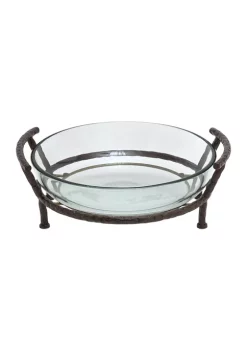 Discount 💯 Modern Tempered Glass Serving Bowl by Monroe Lane ✨