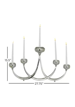 New 🔥 Contemporary Stainless Steel Candelabra by Monroe Lane 🔥 -Monroe Lane Sales Belk 26670