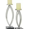Flash Sale 🥰 Contemporary Stainless Steel Candle Holder - Set of 2 by Monroe Lane ✨