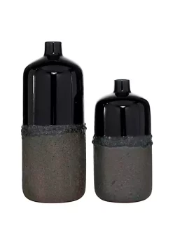 Best Pirce 🛒 Rustic Ceramic Vase - Set of 2 by Monroe Lane 🛒