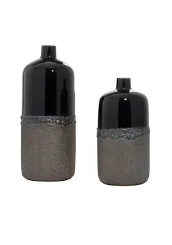 Best Pirce 🛒 Rustic Ceramic Vase - Set of 2 by Monroe Lane 🛒 -Monroe Lane Sales Belk 26695