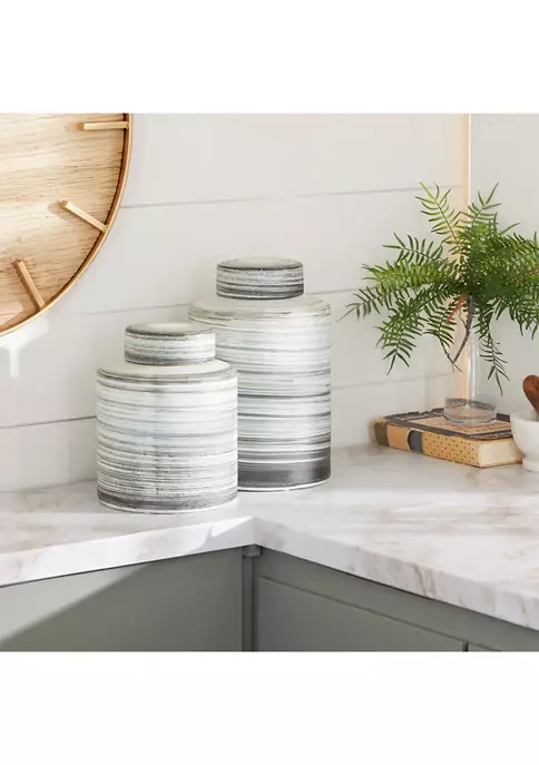 Wholesale ๐ Farmhouse Ceramic Decorative Jars - Set of 2 by Monroe Lane ๐ฏ 2 Wholesale ๐ Farmhouse Ceramic Decorative Jars - Set of 2 by Monroe Lane ๐ฏ - Image 2