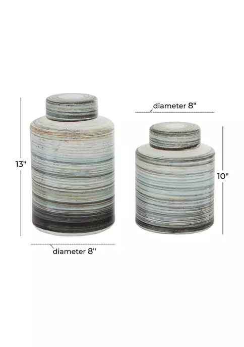 Wholesale ๐ Farmhouse Ceramic Decorative Jars - Set of 2 by Monroe Lane ๐ฏ 4 Wholesale ๐ Farmhouse Ceramic Decorative Jars - Set of 2 by Monroe Lane ๐ฏ - Image 4