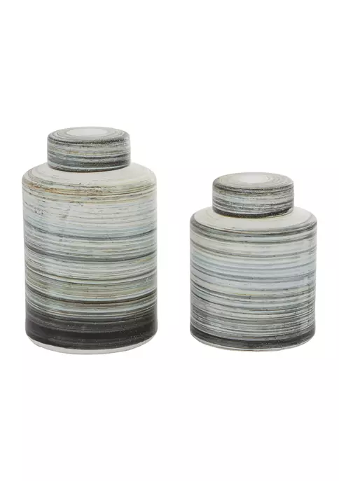 Wholesale ๐ Farmhouse Ceramic Decorative Jars - Set of 2 by Monroe Lane ๐ฏ 5 Wholesale ๐ Farmhouse Ceramic Decorative Jars - Set of 2 by Monroe Lane ๐ฏ - Image 5