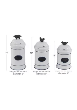 Hot Sale 😀 Farmhouse Metal Decorative Jars - Set of 3 by Monroe Lane 😍 -Monroe Lane Sales Belk 26750