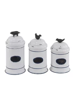 Hot Sale 😀 Farmhouse Metal Decorative Jars - Set of 3 by Monroe Lane 😍 -Monroe Lane Sales Belk 26752