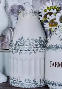 Budget 🛒 Farmhouse Metal Decorative Jars - Set of 2 by Monroe Lane ⌛ -Monroe Lane Sales Belk 26765