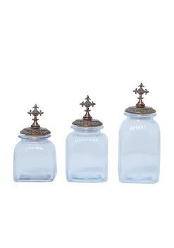 Top 10 ๐ Traditional Glass Decorative Jars - Set of 3 by Monroe Lane ๐