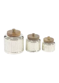 Best Sale 😉 Farmhouse Glass Decorative Jars - Set of 3 by Monroe Lane 🎁 -Monroe Lane Sales Belk 26846