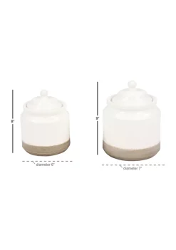 Promo ✔️ Vintage Ceramic Decorative Jars - Set of 2 by Monroe Lane 💯 -Monroe Lane Sales Belk 26862