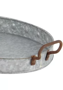 Coupon 👏 Farmhouse Metal Tray - Set of 3 by Monroe Lane ✨ -Monroe Lane Sales Belk 26882