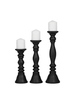 Best reviews of ⭐ Traditional Wood Candle Holder - Set of 3 by Monroe Lane 👍 -Monroe Lane Sales Belk 26914