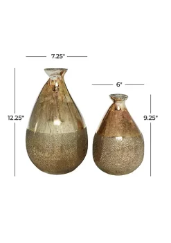 New ⌛ Rustic Glass Vase - Set of 2 by Monroe Lane 🎁 -Monroe Lane Sales Belk 2693
