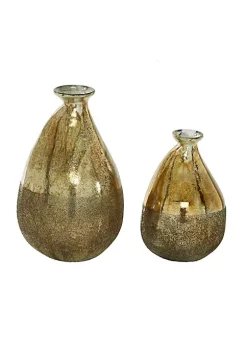 New ⌛ Rustic Glass Vase - Set of 2 by Monroe Lane 🎁 -Monroe Lane Sales Belk 2694