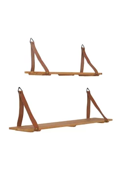 Flash Sale 🎁 Contemporary Wood Wall Shelf - Set of 2 by Monroe Lane 🔔 -Monroe Lane Sales Belk 26942