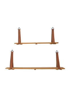 Flash Sale 🎁 Contemporary Wood Wall Shelf - Set of 2 by Monroe Lane 🔔 -Monroe Lane Sales Belk 26943