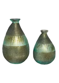 New ⌛ Rustic Glass Vase - Set of 2 by Monroe Lane 🎁 -Monroe Lane Sales Belk 2695