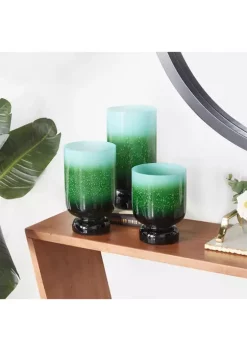 Brand new 🌟 Glam Glass Hurricane Lamp - Set of 3 by Monroe Lane 🔔 -Monroe Lane Sales Belk 26956