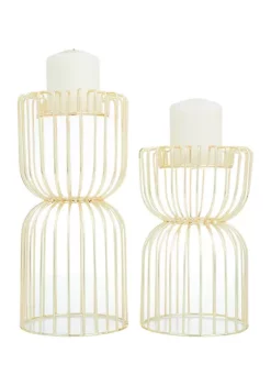 Buy βοΈ Glam Metal Candle Holder - Set of 2 by Monroe Lane β