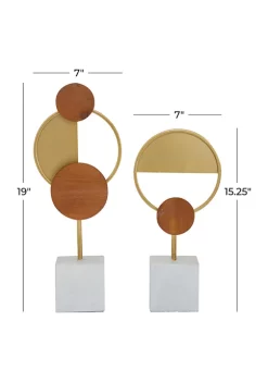 New 🎉 Contemporary Metal Sculpture - Set of 2 by Monroe Lane 🔥 -Monroe Lane Sales Belk 26979